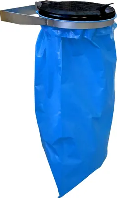Immagine prodotto di Portarifiuti a parete con coperchio | Portarifiuti a parete in metallo da 120 litri | Robusto portarifiuti a parete in acciaio zincato | Portarifiuti giallo da 120 litri | Cestino per rifiuti
