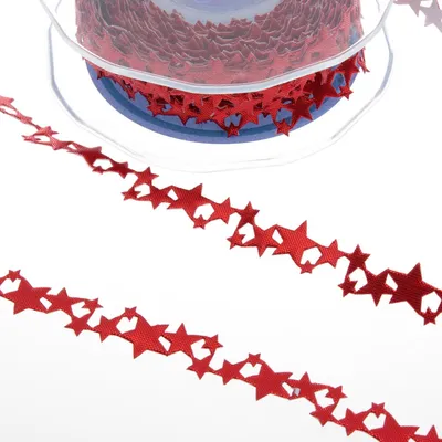 Produktbild von SekleBo® - Selbstklebende Sternchenbordüre Rot - 15 mm Breite, 9,3 m Rolle - 94167-35