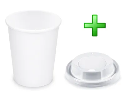 Produktbild von 100x Pappbecher Getränkebecher weiß 150 ml 200 ml Ø 73mm inkl. Trinkdeckel