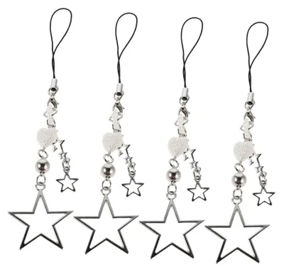 Image de Solidchoice - Lot de 4 bracelets de poignet pour téléphone avec motif étoile - Bracelet décoratif pour téléphones portables
