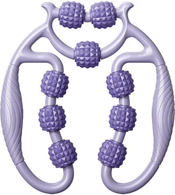 Immagine prodotto di Circolare gamba morsetto 360 gradi 9 ruote muscolo rulli massaggiatore per collo mano braccio relax taro viola