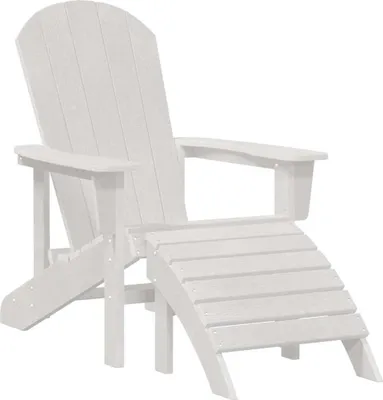 Image de Chaise Adirondack vidaXL blanche 82 x 74 x 92 cm en PEHD