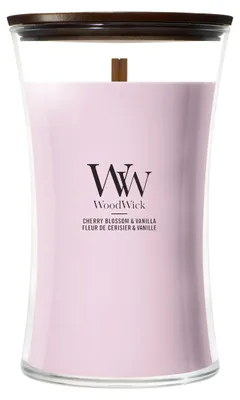 Obrázek produktu pro WoodWick Cherry Blossom & Vanilla, Válec, Růžová, Třešňový květ, Vanilka, 1 kusů