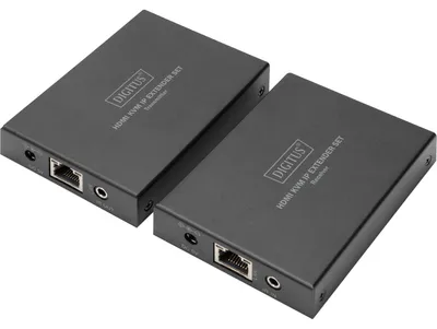 Zdjęcie produktu dla Digitus Przedłużacz HDMI KVM IP, 1920 x 1200 px, Nadajnik i odbiornik AV, 150 m, Przewodowa