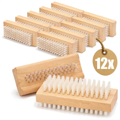 Produktbild von com-four® 12x Handbürste, Nagelbürste aus Holz, Handwaschbürste