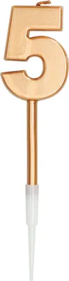 Produktbild von Zahlenkerze am Stab gold 5