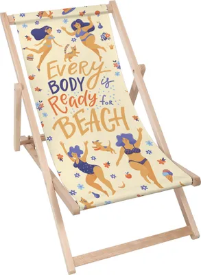 Produktbild von Dreamroots Liegestuhl klappbar Holz bis zu 130 kg, Sonnenliege klappbar mit 3-stufiger Neigungsregulierung der Rückenlehne, Every Body Is Beach Body