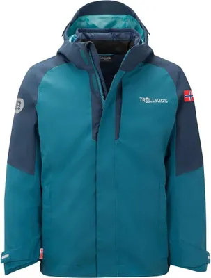 Produktbild von Trollkids Kinder Hallingdal Schneeanzug flame orange/medium blue/navy 140