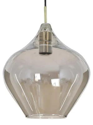Image de Suspension - bronze - RAKEL - verre verre fumé - Ø 27cm - E27 - 2937527 - Light & Living