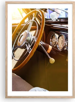 Produktbild von Gerahmtes Poster - Rahmen in heller Eiche - Auto Retro Vintage - 50x70 cm - Wand Bild - Wanddeko - Wandbilder - Kunstposter - Wandposter - Bilderrahmen - Bilder - Kunstdruck - P2NPA50x70-4939
