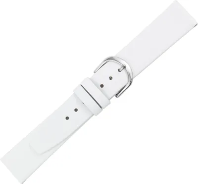 Produktbild von Minott > Uhrenarmband weiß Kalbsleder rembordiert > Verlauf, Stegbreite:18mm, Schließe:Silbern