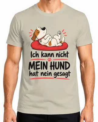 Immagine prodotto di T-shirt con scritta "Non posso. Il mio cane ha detto di no." Stile sarcastico. Taglia XXL. Motivo: natura