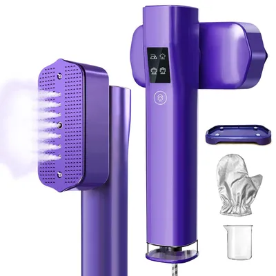 Produktbild von Kleidungs-Dampfglätter - Handdampfbügler/Reise-Bügeleisen - 3800 W - 230 V - Schnellaufheizung - 2-in-1 - Lila