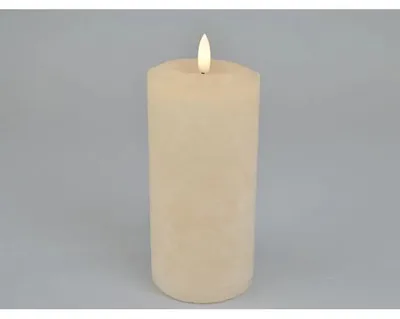 Obrázek produktu pro Svíčka LED, značková, Ø 7,6 × 16 cm - Béžová