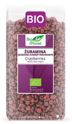 ŻURAWINA SŁODZONA CUKREM TRZCINOWYM BIO 1 kg - BIO PLANET
