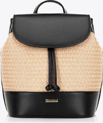 Produktbild von Wittchen Damen-Rucksack, gewebt, Schwarz und Beige, Polyurethan