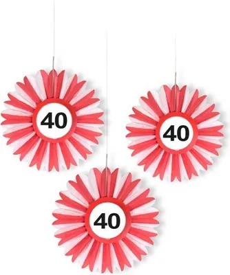 Produktbild von 3 Verkehrsschild 40 Papierrosette 25cm