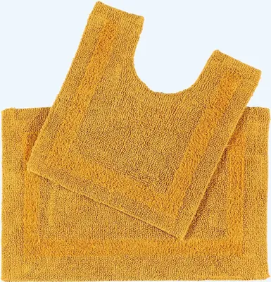Produktbild von HOMESCAPES 2-tlg. Badgarnitur senfgelb aus 100% Baumwolle
