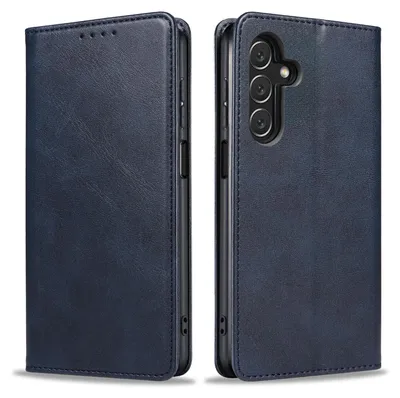 Produktbild von Handyhülle für Samsung Galaxy A25 5G Kunstleder Flip Cover Hülle Klapphülle Case Kartenfach Farbe: Blau