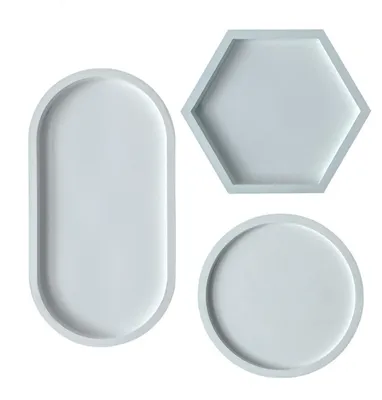 Obrázek produktu pro Kousky silikonové formy Podložka Silikonová forma Kulatá Oválná Šestiúhelníková，Epoxidové formy，pro formy na pryskyřici Podložka DIY Podnos na čaj Podnos na ovoce Ruční práce Domácí dekorace