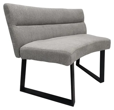 Produktbild von Liron Runde Bank Grau, gepolstert, mit Rückenlehne, B 108 x H 82 x T 60 cm