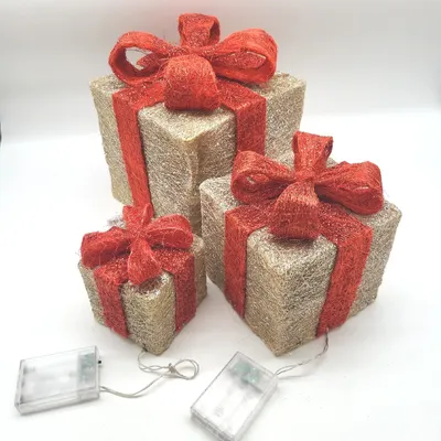 Produktbild von Bambelaa Led Deko-Licht-Geschenkboxen 3er-Set inkl. Timer-Funktion