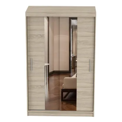 Produktbild von Schwebetürenschrank Kleiderschrank 120cm Sonoma/Sonoma mit Spiegeln Neomi 01