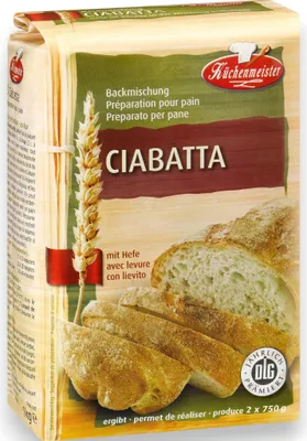 Produktbild von Friesinger Mühle Küchenmeister Ciabatta Brot Backmischung 1000g
