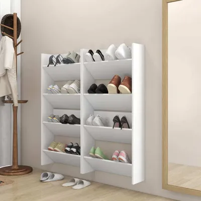 Produktbild von BEI CLORIS Wand-Schuhschränke 4 Stk. Weiß 60x18x60 cm Holzwerkstoff - Schuhregale Neu9962386 1parcel