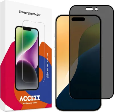 Image de Accezz Gehard Glas Privacy Screenprotector pour l'Apple iPhone 17 / 17 Pro / 16 Pro