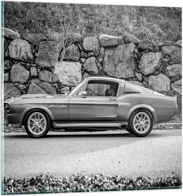 Produktbild von Bilder auf glas - Einteilig - Auto Ford Mustang - 70x70cm - Glasbilder - Wandbilder - Bilder - zum Aufhängen bereit - Wanddekoration aus Glas - Glas Bilder - Wandbild auf Glas - GAC70x70-5011