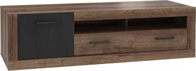 Produktbild von Furniture24 Fernsehschrank Trass TRATT121 Fernsehentisch, Lowboard, Unterschrank mit Schublade und Tür, Schlameiche Nachbildung