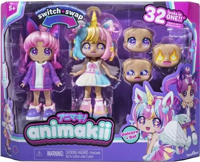 Zdjęcie produktu dla BANDAI Animakii Personalizowana Lalka, Jednorożec i Nietoperz, HEA26348