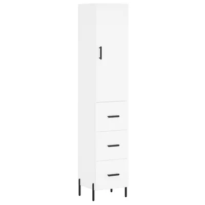 Image de Buffet haut Blanc 34,5x34x180 cm Bois d'ingénierie