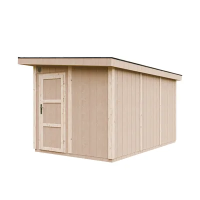 Immagine prodotto di Capanno da giardino di  8,7m² + pavimento + piastrelle bituminose L412xL279xH239 cm - TIMBELA M904