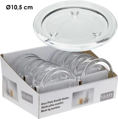 Produktbild von HOME STYLING COLLECTION Kerzenhalter Kerzenständer 10 cm KERZENUNTERSETZER aus Glas