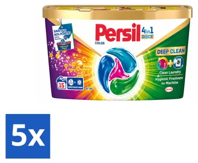 Produktbild von 5 x Persil 4in1 Color Discs Waschmittel für bunte Wäsche - Vorteilspackung - 5 Stücke