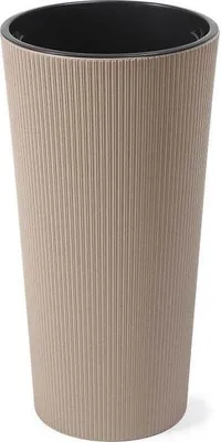 Obrázek produktu pro Květináč LAMELA Květináč LILIA ECO COFFE JUMPER - pruhovaný, průměr 25,5 cm, výška 46,6 cm, latte