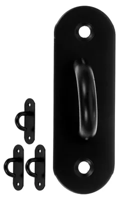 Produktbild von Robuster Wandanker aus Edelstahl für Deckenmontage mit großer Öffnung für Widerstandsbänder und Yogagurte, 4 Stück in Schwarz