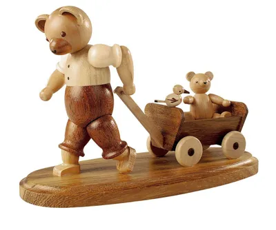 Produktbild von Bärenvater mit Kind auf Bollerwagen