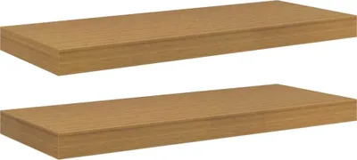 Image de vidaXL Étagères murales, lot de 2, beige, 60 x 23,5 x 3,8 cm, matériau composite bois