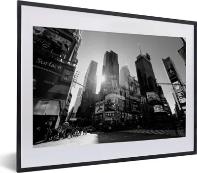 Produktbild von MuchoWow® MuchoWow® Gerahmtes Poster New York - Architektur - Schwarz - Weiß 40x30 cm - Poster mit zchwarzem Bilderrahmen - Bilderrahmen - Poster im Rahmen