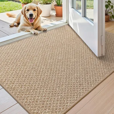 Imagen del producto de Alfombra para interior, 61x92 cm - Antideslizante - Lavable - Absorbente - De perfil bajo - Ideal para la entrada - Alfombra para puerta