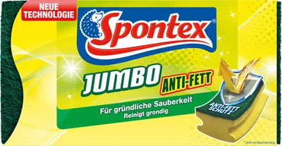 Produktbild von Spontex Reinigungsschwamm - Jumbo Anti Fett - für gründliche Sauberkeit bei Töpfen, Pfannen und Geschirr