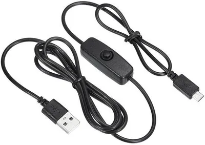 Immagine prodotto di Interruttore USB con cavo di alimentazione micro USB da 150 cm, nero