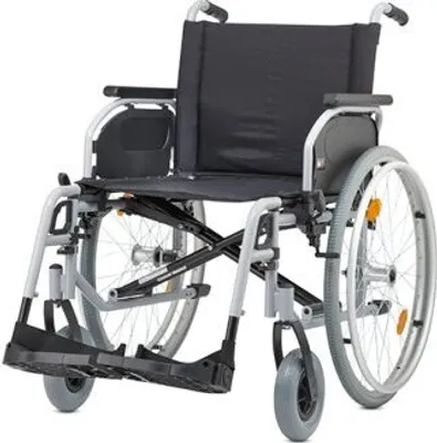 Produktbild von Rollstuhl S-Eco 300 XL mit Trommelbremse, PU,Duo-Armlehnen,silber>>>>SB 55 cm