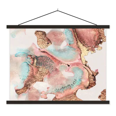Produktbild von MuchoWow® Textilposter Tinte - Pastell - Abstrakt 60x45 cm mit schwarzem Rahmen - Poster Schlafzimmer