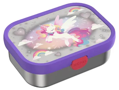 Produktbild von Mepal CAMPUS Edelstahl-Brotdose mit Gabel - Unicorn Glow