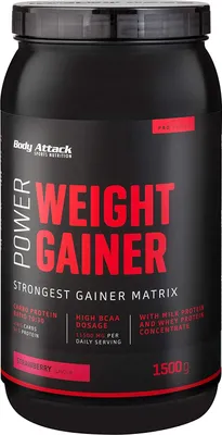 Produktbild von Body Attack Power Weight Gainer 1500g Strawberry