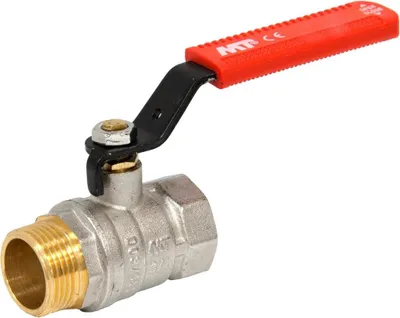 Immagine prodotto di Rubinetto in ottone Valvola a sfera con maniglia a leva 3/4" IG a AG 25 bar DN20 rosso